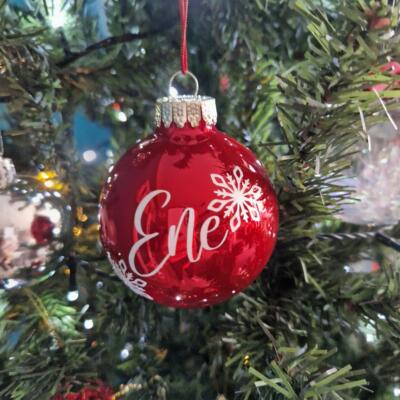 Jõulukuul nimega (klaasist)