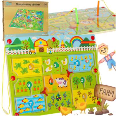 Magnetiline labürint puidust lauamäng reisivale talule 2 mängijale
