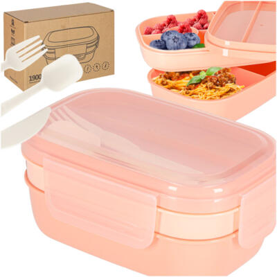 Lunch box hommikusöögikarp jagatud lahtritega 1900ml aprikoosist