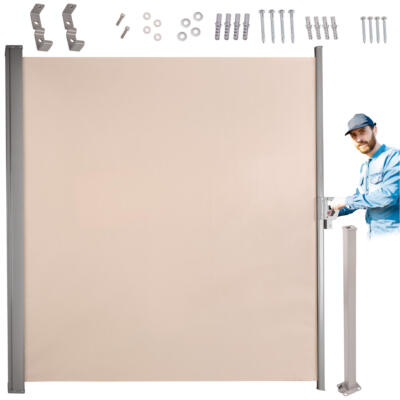 Terrassimarkiis LUARO sissetõmmatav ekraan 180 x 400 cm beež