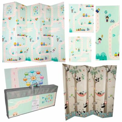 Haridusotstarbeline kahepoolne vahtplastist kokkupandav panda tänavamatt 180 x 200cm