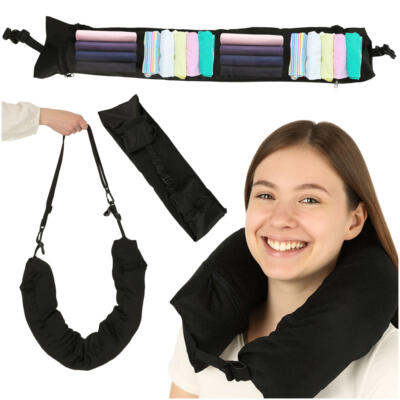 Reisipadi reisikõrvapadi peatoe kaelatoe hoiuruumi täitmine musta värvi