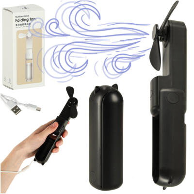 Lauaventilaator mini käeshoitav kokkupandav ventilaator kaasaskantav USB must