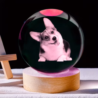 Kristallpall LED-valgustusega - sinu fotoga