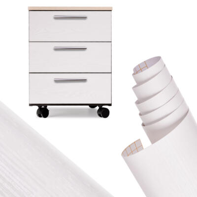 Isekleepuv fooliumrull seinakate tammepuust valge 1,22x50m