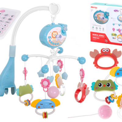 Karussell tähtede disainiga lullabies sinine + kaugjuhtimispult