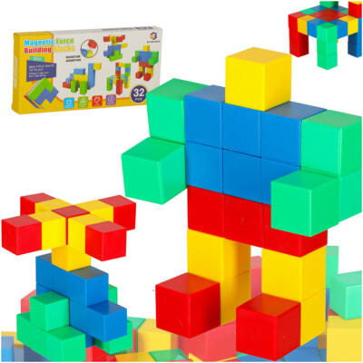 Haridusotstarbelised magnetilised kuubikujulised ehitusplokid 32 el.