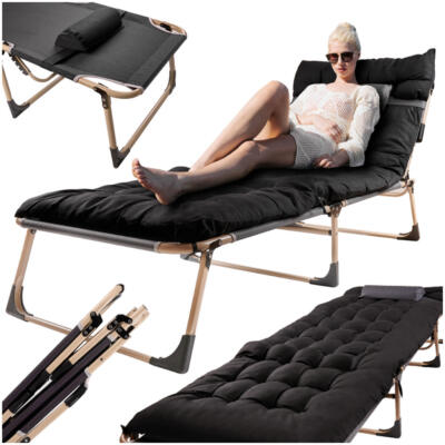 Turisti kokkupandav põlluvoodi 198 cm must