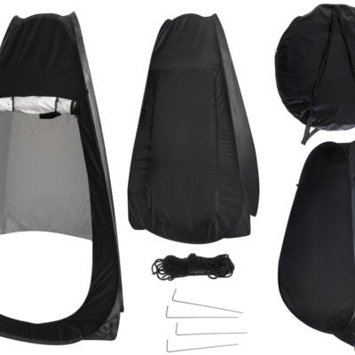 Telk dušš riietusruum kaasaskantav wc must