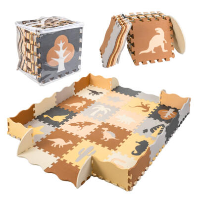 Vahtmaterjalist puzzle matt / mänguväljak 36el. dinosaurused 143cm x 143cm x1cm