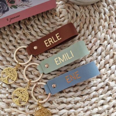 Võtmehoidja - nahast rahapuu ripatsiga