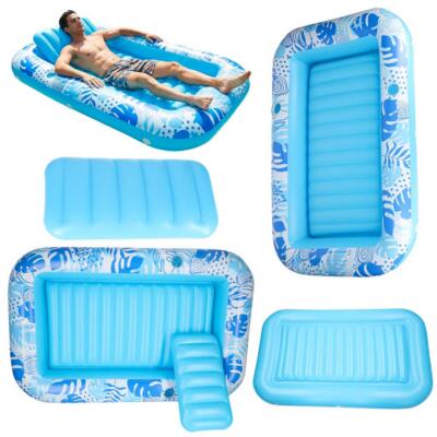 Täispuhutav ujumismatrats, päikesevoodi koos padjaga sinine