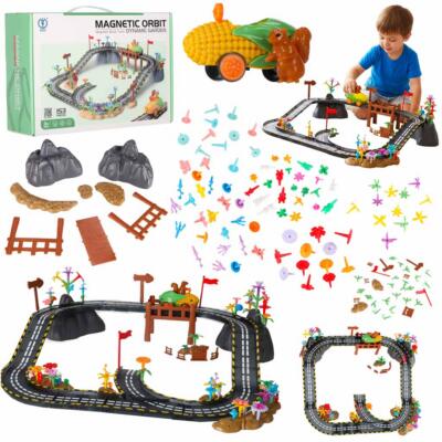 Magnetiline autode võidusõidurada 1 helendav sõiduk 153 elementi