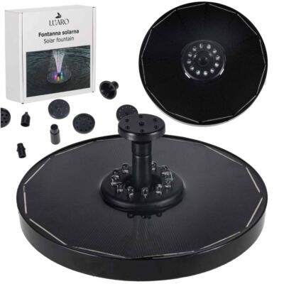 LUARO päikese tiik purskkaevu aed ujuv pump LED RGB 16cm