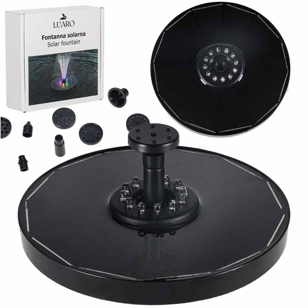 LUARO päikese tiik purskkaevu aed ujuv pump LED RGB 16cm