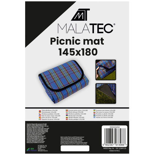 Piknikumatt 145x180 - sinine - Pilt 13