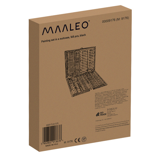 Maalimiskomplekt kohvris 168 tk must - Pilt 12