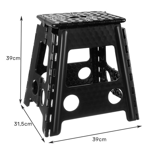 Kokkupandav taburet must-valge 39 cm - Pilt 3
