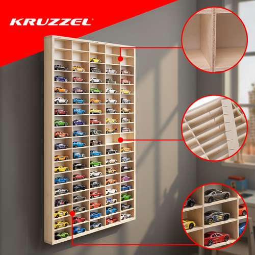 Puidust riiul mänguautodele KRUZZEL 21997 - Pilt 5