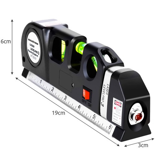 Laser level with tape measure 250cm Bigstreen 21747 - Pilt 4
