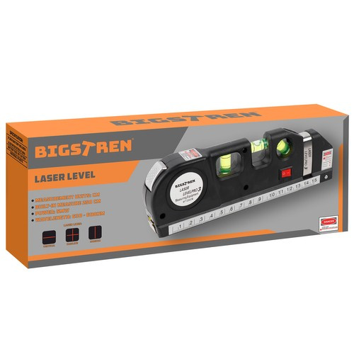 Laser level with tape measure 250cm Bigstreen 21747 - Pilt 2