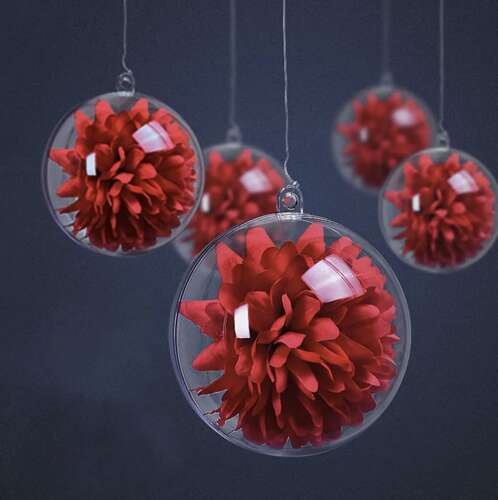 Transparent baubles 10cm - set of 5 Ruhhy 22276 - Pilt 13