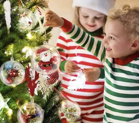 Transparent baubles 10cm - set of 5 Ruhhy 22276 - Pilt 12