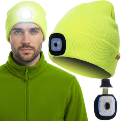 Talvemüts taskulambiga - kollane Trizand 22664