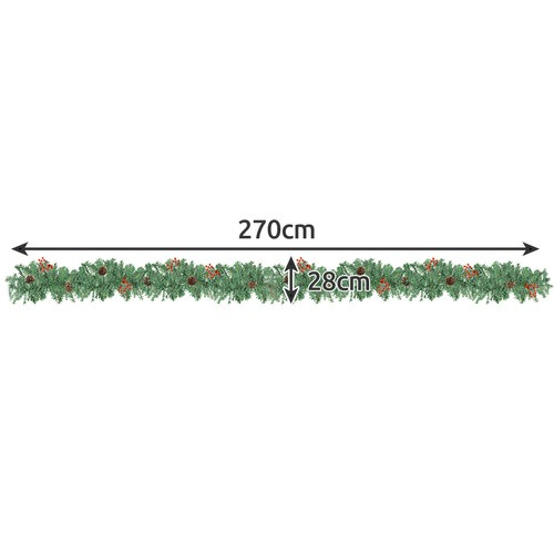 Christmas tree garland 2.7m with LED lights Ruhhy 22322 - Pilt 3