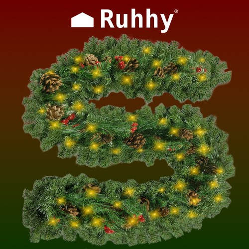 Christmas tree garland 2.7m with LED lights Ruhhy 22322 - Pilt 2