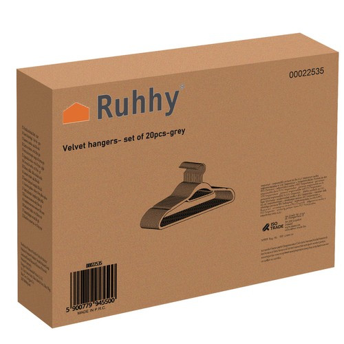 Clothes hanger 20pcs - black Ruhhy 22536 - Pilt 14