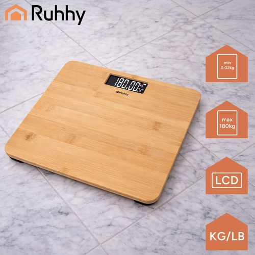 LCD bathroom scale - wooden Ruhhy 22522 - Pilt 3