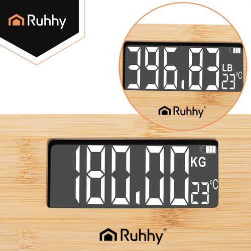 LCD bathroom scale - wooden Ruhhy 22522 - Pilt 9
