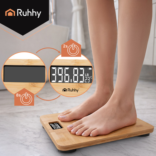 LCD bathroom scale - wooden Ruhhy 22522 - Pilt 11
