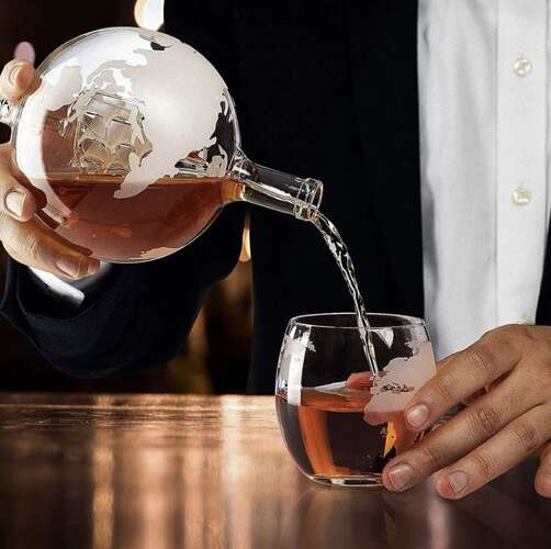 Decanter - globe - whiskey set Malatec 22553 - Pilt 5