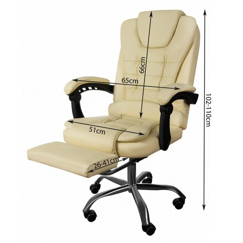 Office chair with footrest - beige Malatec 23287 - Pilt 3