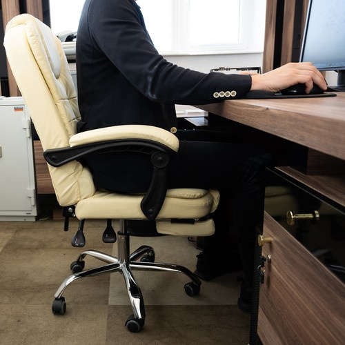 Office chair with footrest - beige Malatec 23287 - Pilt 13