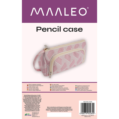 School Pencil Case Two-Compartment Folding Pouch Double Pink for Children - Pilt 12