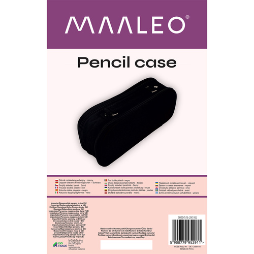 Double extendable pencil case - black Maaleo 24516 - Pilt 3
