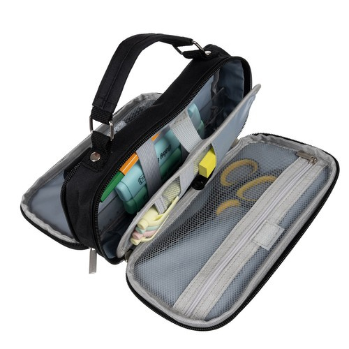 Double extendable pencil case - black Maaleo 24516 - Pilt 6