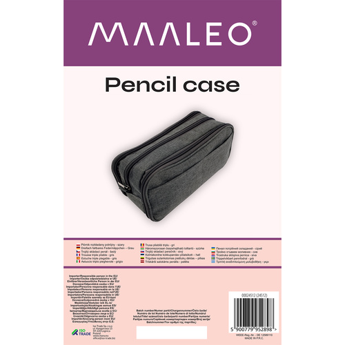 Triple folding pencil case - gray Maaleo 24512 - Pilt 11