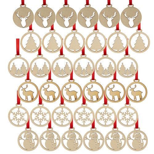Wooden baubles - 36pcs Ruhhy 24855 - Pilt 4