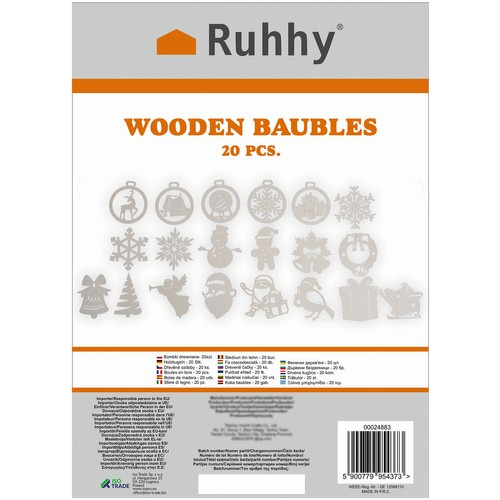 Wooden baubles - 20pcs Ruhhy - Pilt 2