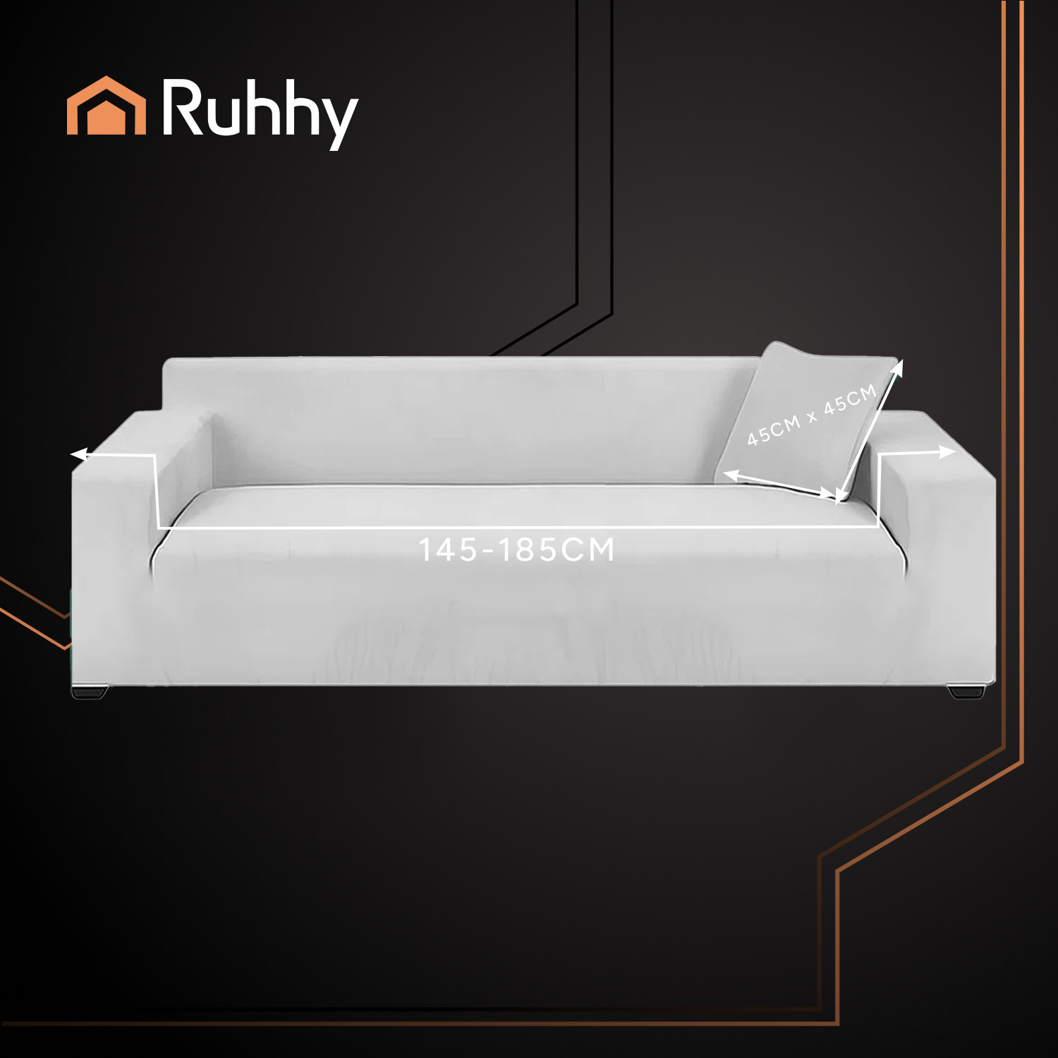 Ruhhy 26035 diivanikate 145-185 cm helehall - Pilt 3