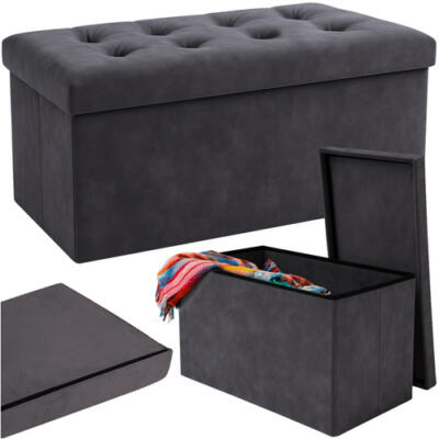 Gray velvet pouf 76x38x38cm Ruhhy 26130