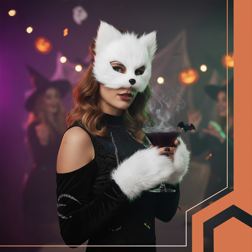 4-piece cat/fox costume, white, Ruhhy 26249 - Pilt 5