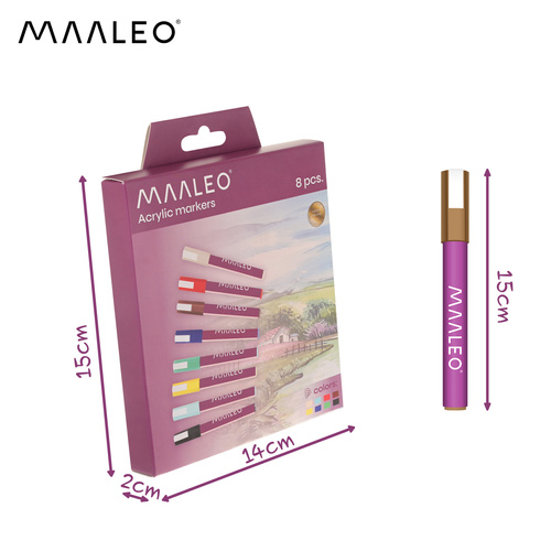 Akrüülmarkerid - 8 tk komplekt Maaleo 27052 - Pilt 3