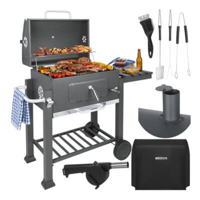Garden grill with cover 116x55x120cm Kaminer