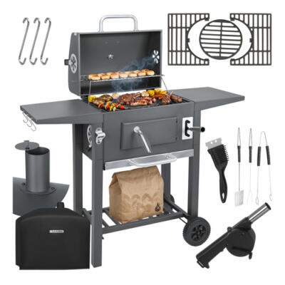 Garden grill with cover 105x110x50cm Kaminer