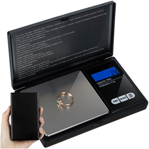 Taskukaal 500 x 0,1 g kaanega 23573